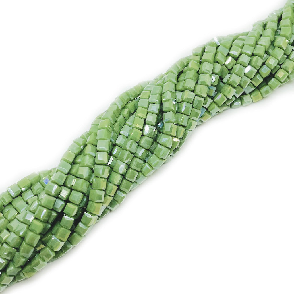 Cristal Cuadrado de 3x3mm - Verde manzana