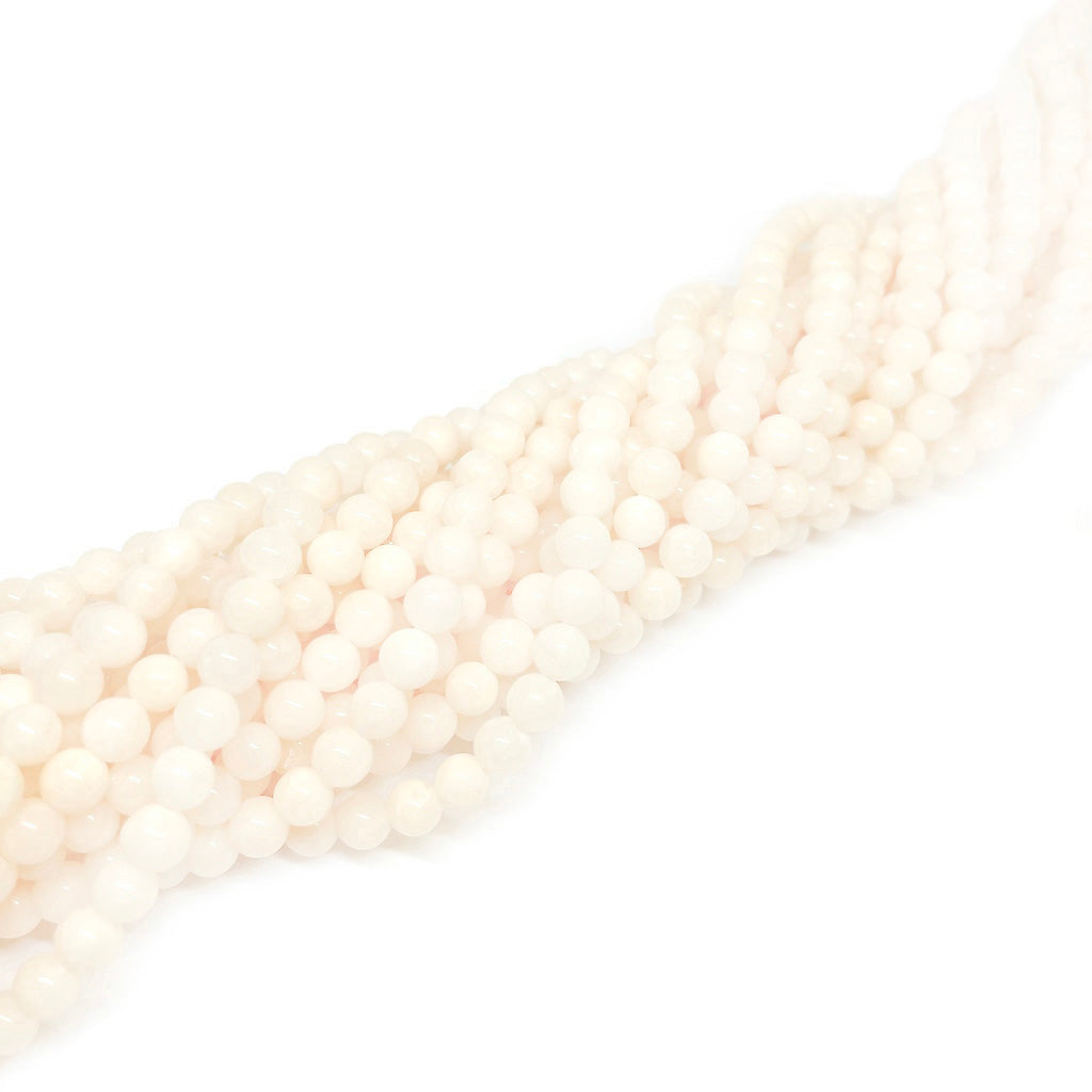 Jade Crema Pastel - 6mm - 55 cuentas aprox.