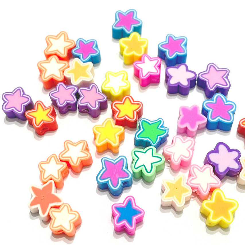 Cuentas Arcilla polimérica - Estrella - 9mm - Set 10und