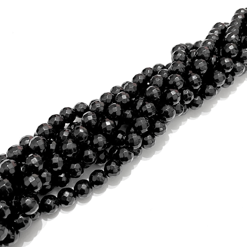 Ágata Facetada - 8mm - Negro