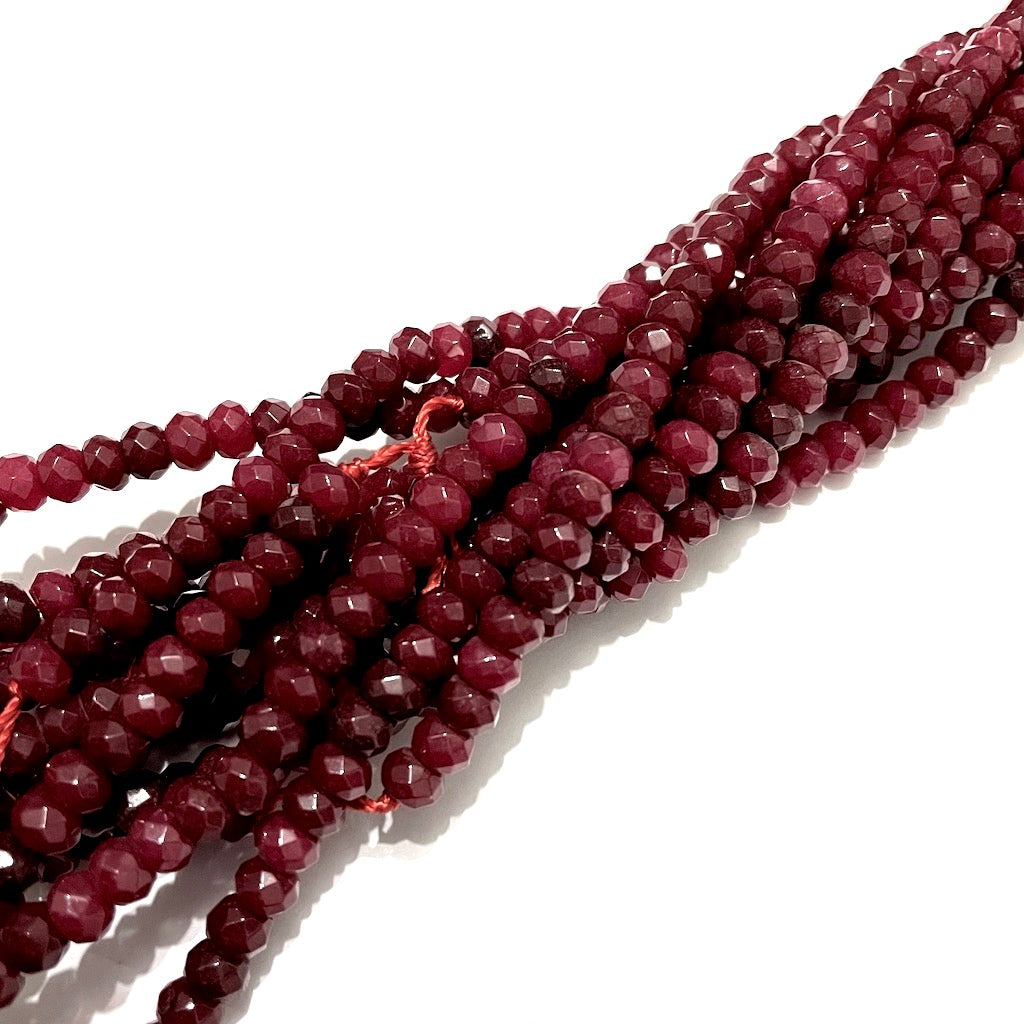 Agatas Tipo dona - 6x4mm - Burdeo