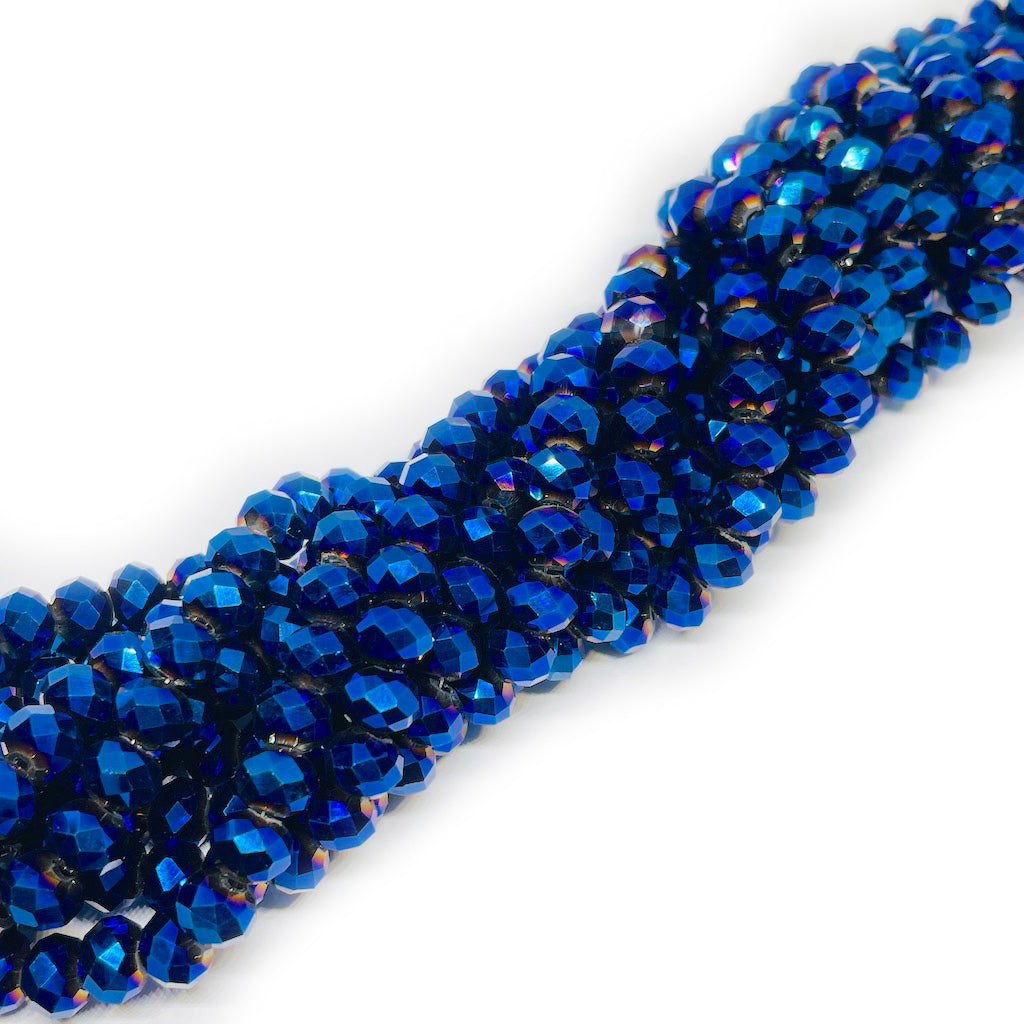 Cristal Chino - 8x7mm - Azul Metalizado