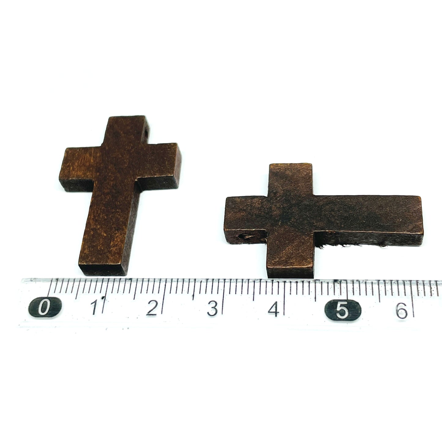 Cruz de Madera - 32x22mm - Café Oscuro - 12und.
