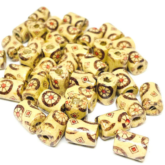 Cuentas de Madera cilindro Rueda - 10x7mm - 30gr