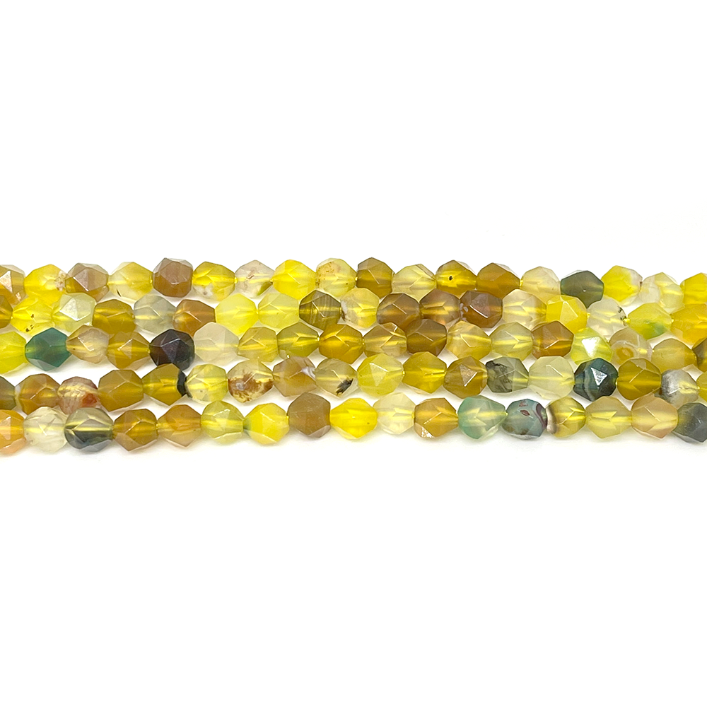 Piedra Natural facetado diamante - Ágata Amarilla - 6mm