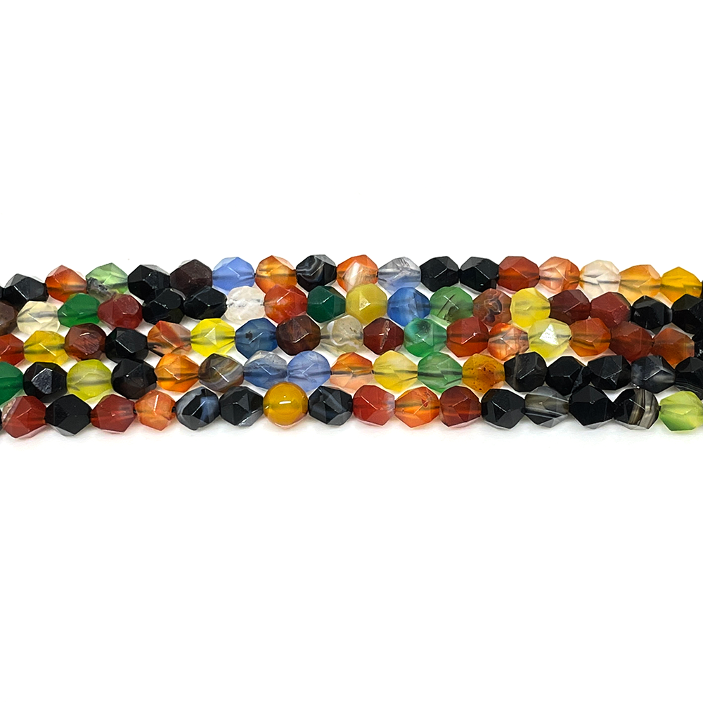 Piedra Natural facetado diamante - Ágata Surtida - 6mm