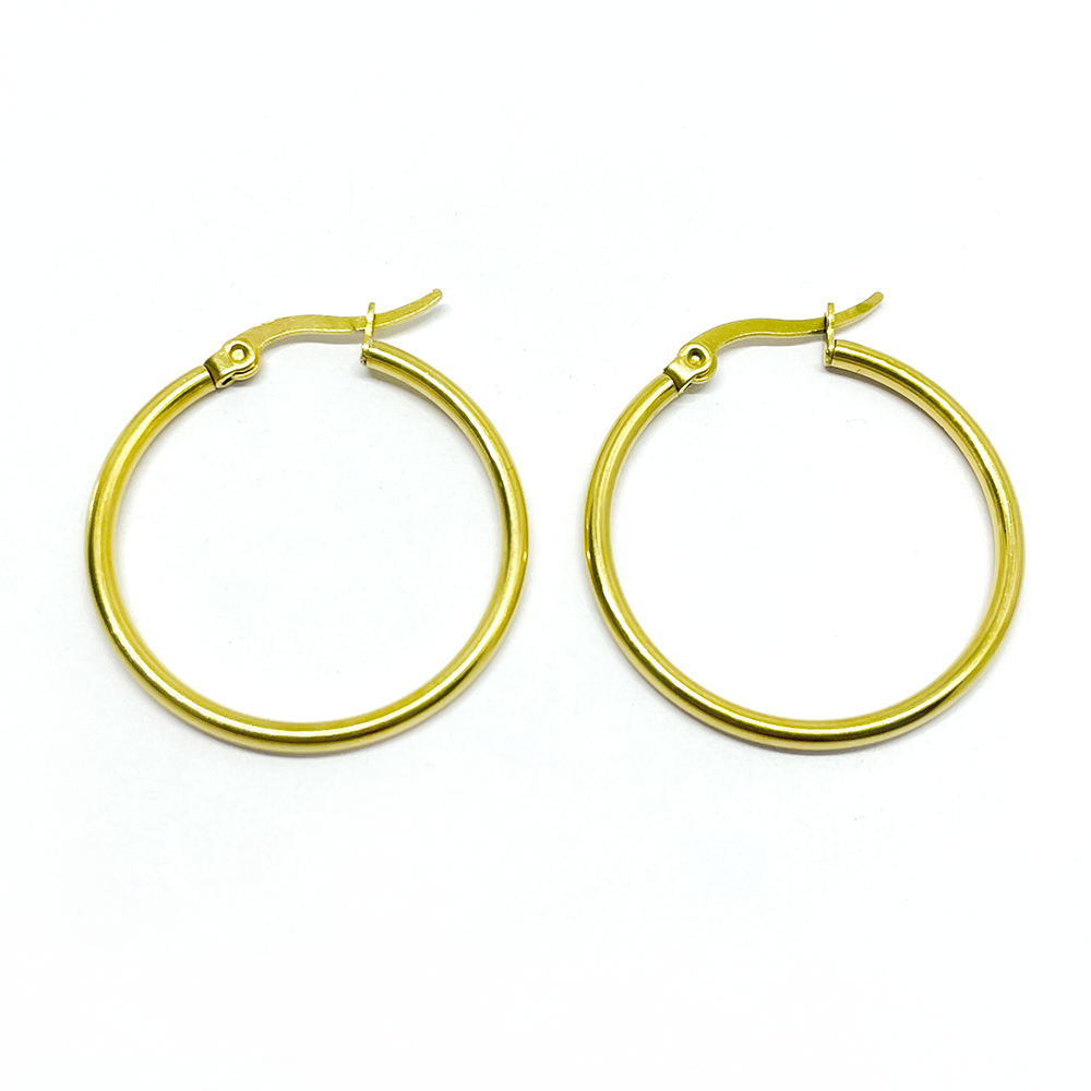 Argollas para Aro Doradas Acero Quirurgico 35mm 2und Arpa Boutique