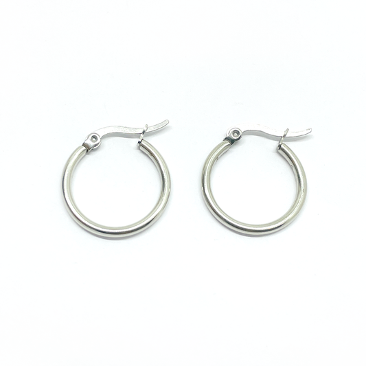 Argollas para Aro Plateadas - Acero Quirúrgico - 20mm - 2und