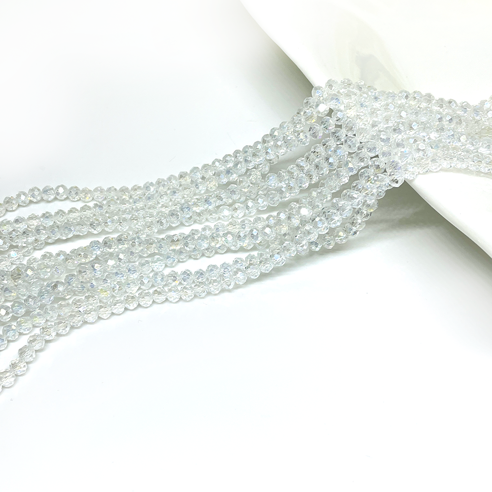 Cristal Chino - 4x3mm - Blanco Tornasol Transparente