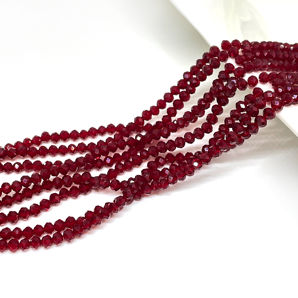 Cristal Chino - 4x3mm - Burdeo Transparente