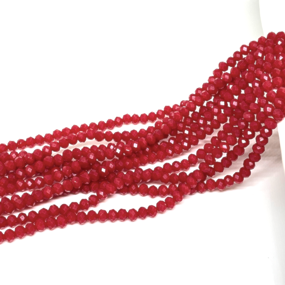 Cristal Chino - 4x3mm - Rojo mate