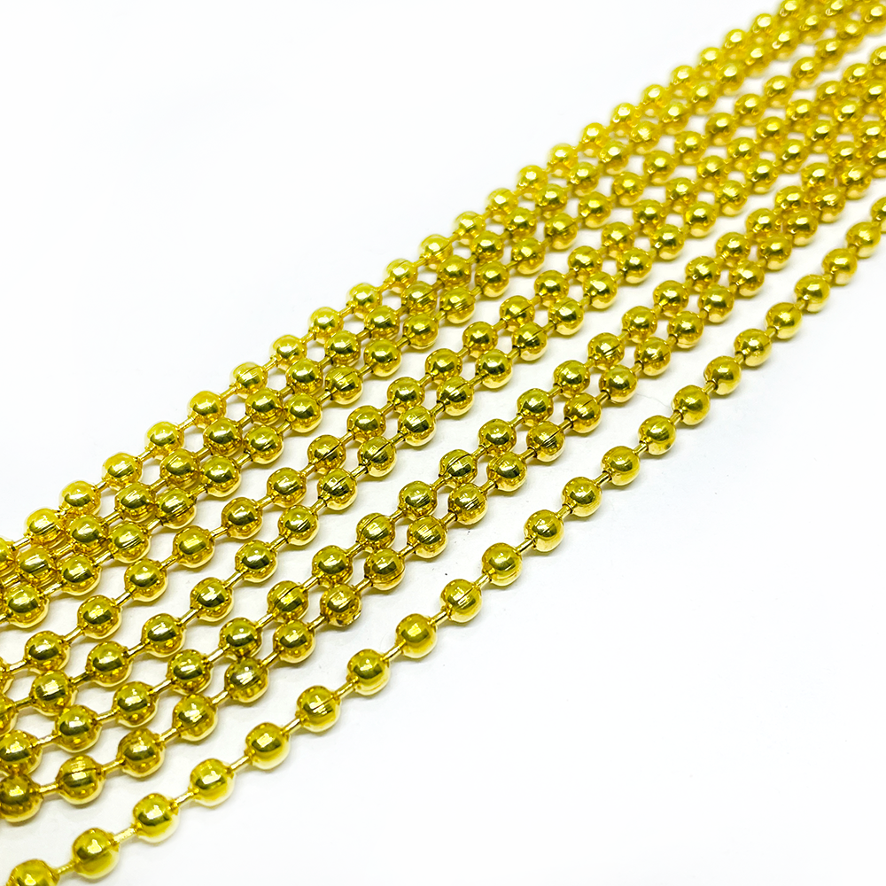 Cadena dorada de bolitas - 2,3mm | Por Metro