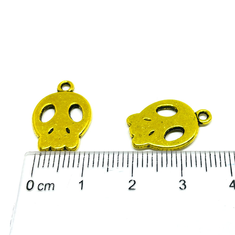 Colgante Dorado Calavera - 18mm - 2und