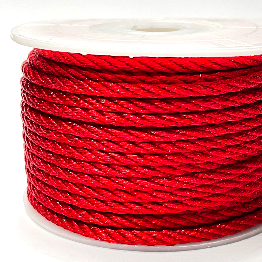 Cordón Rojo Trenzado Para Pulseras 3mm - 5m
