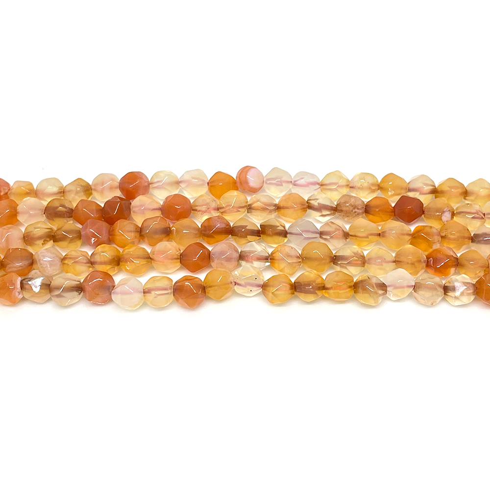 Piedra Natural facetado diamante - Cornalina Clara - 6mm