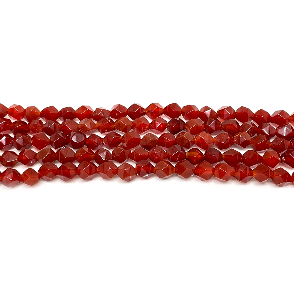 Piedra Natural facetado diamante - Cornalina - 6mm