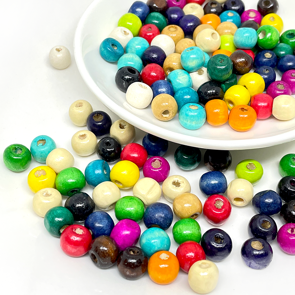 Cuentas de Madera - 10mm - 30gr - Multicolor