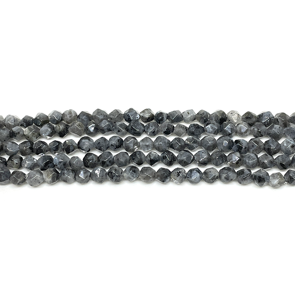 Piedra Natural facetado diamante - Larvikita - 6mm