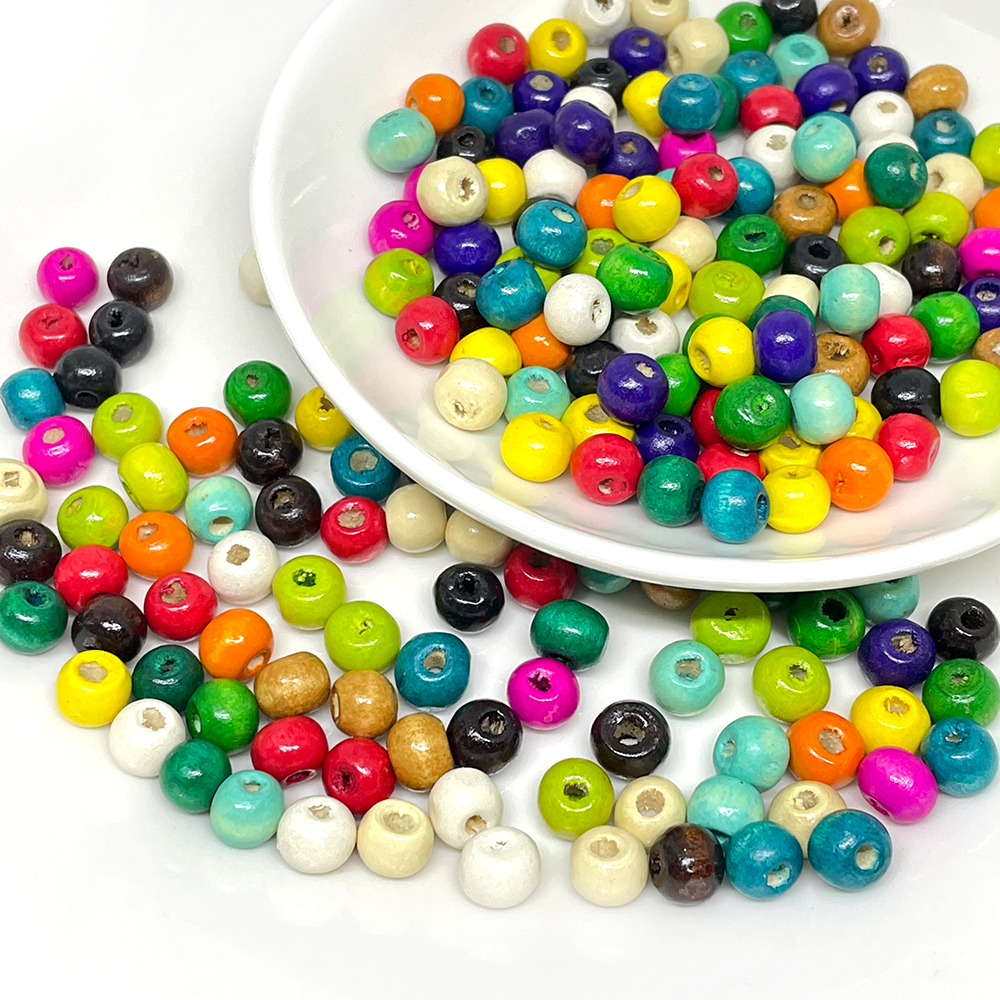 Cuentas de Madera - 8mm - 30gr - Multicolor