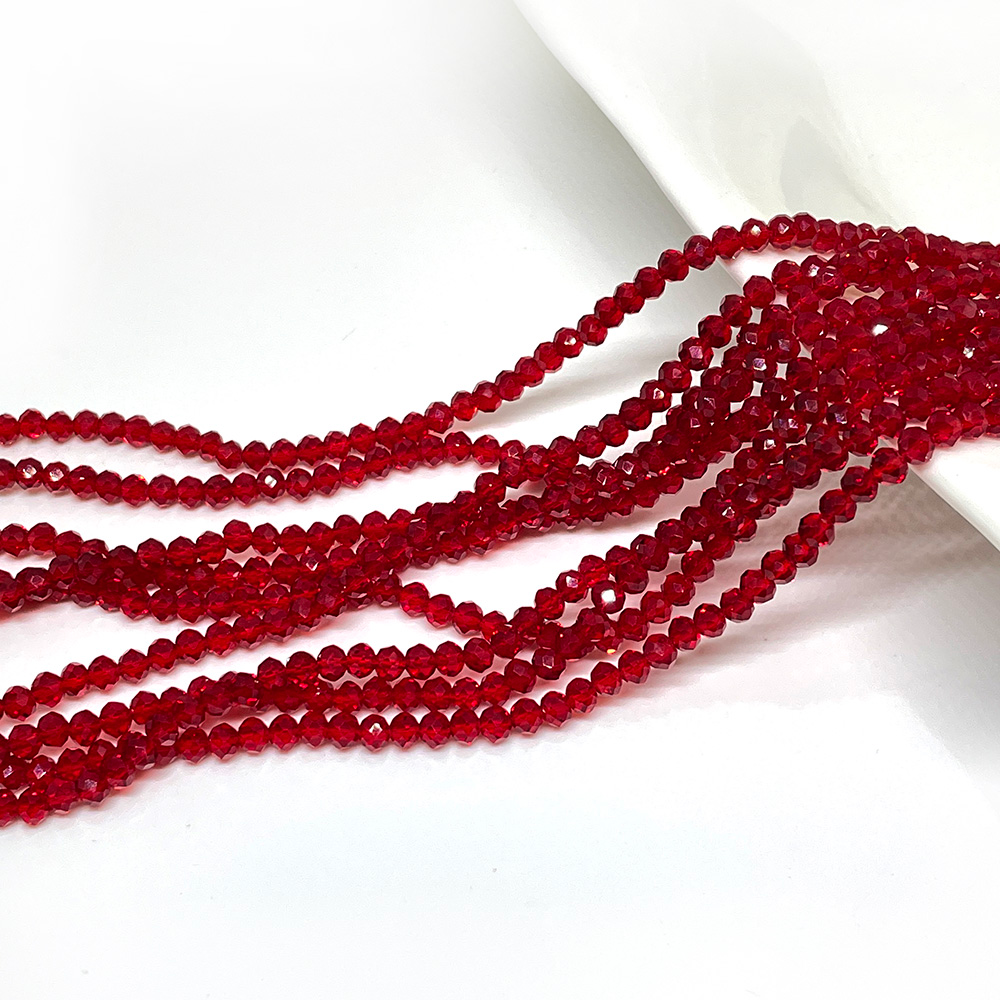 Cristal Chino - 4x3mm - Rojo Transparente