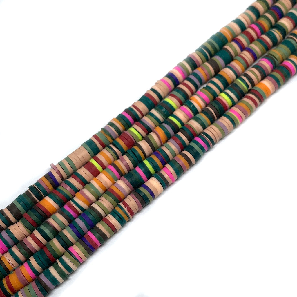Cuentas de Fimo - 6x1mm - Verde camuflaje