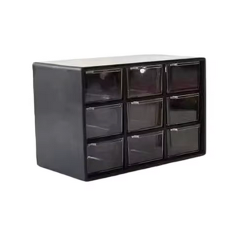 Caja de almacenamiento negra - 9 compartimientos