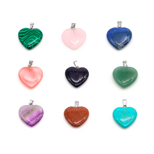 Colgante Corazón Piedra de 25mm - 1und - A Elección