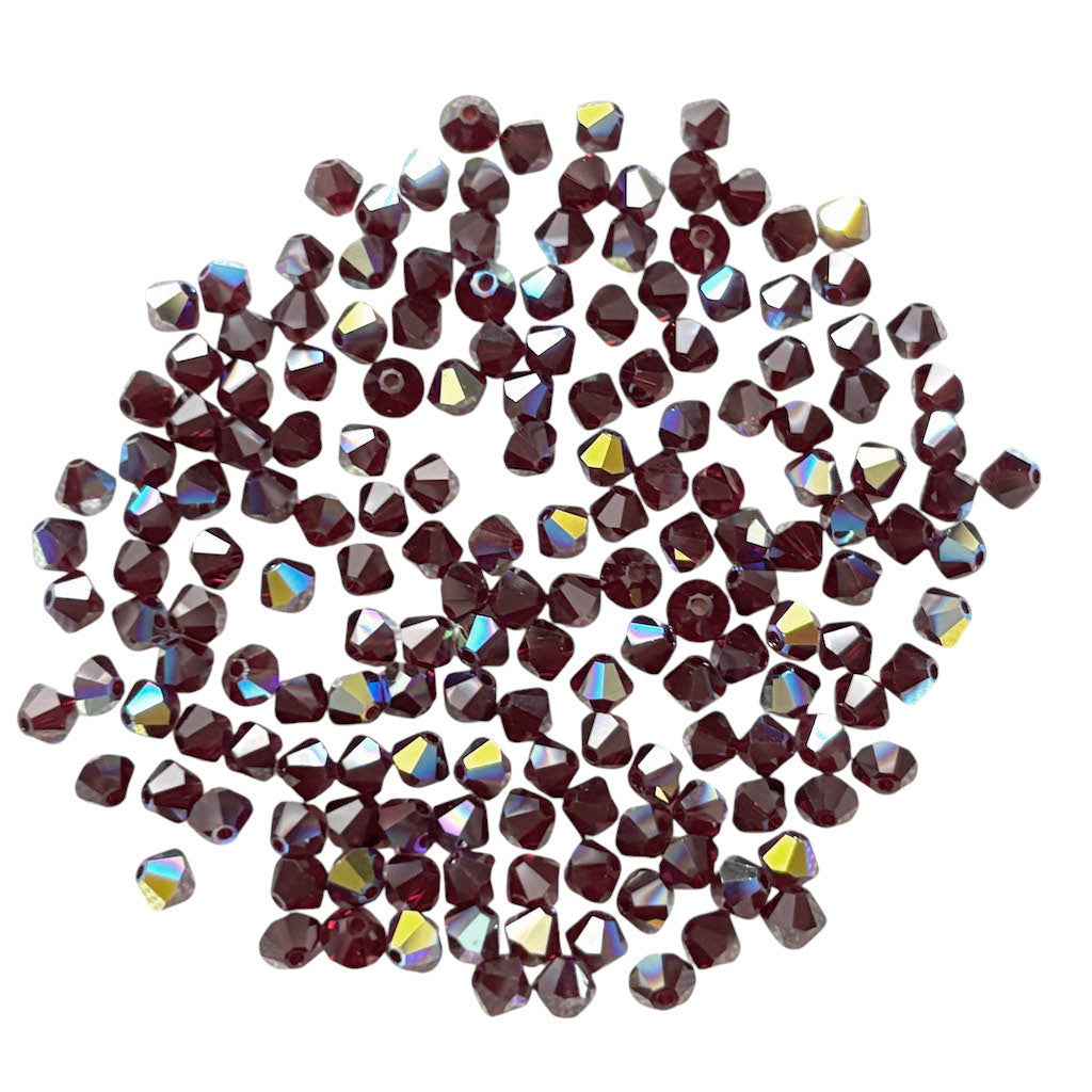 Cristal Tupi Austríaco de 4mm - 50und - Burdeo Oscuro AB