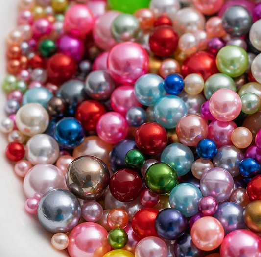 Perlas Plasticas Brillantes de 8mm - 25gr - Color a elección