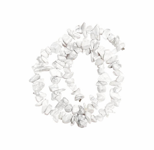 Chip de Piedra - Tira 80cm aprox - Howlita Blanco