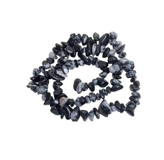 Chip de Piedra Obsidiana Nevada | Tira 80cm aprox