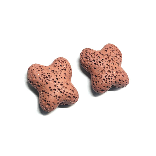 Set de Piedra Volcánica - Mariposa Café de 23mm - 2und