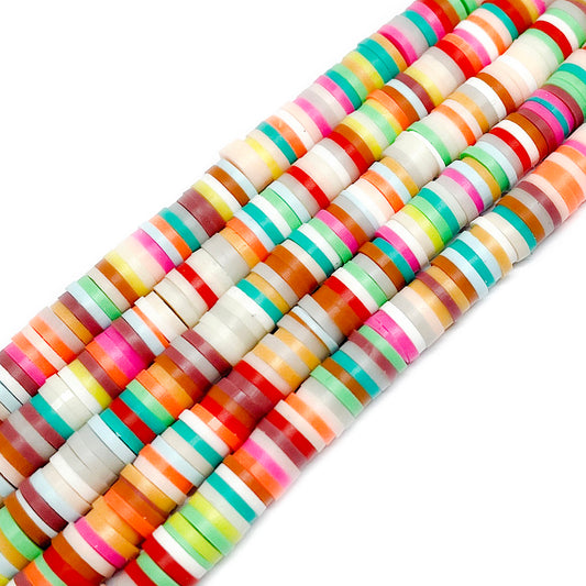 Cuentas de Fimo - 6x1mm - Cafe crema surtido