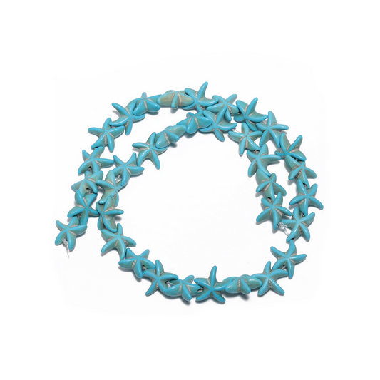 Estrella de Mar de Howlita - 14mm - Turquesa