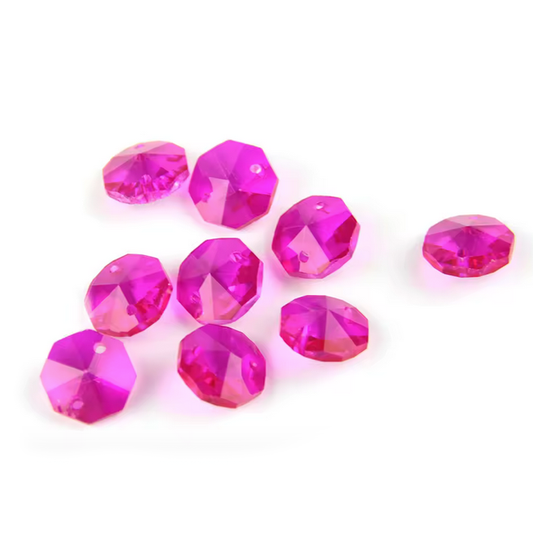 Lentejas Octogonales - 14mm - 10und - Fucsia