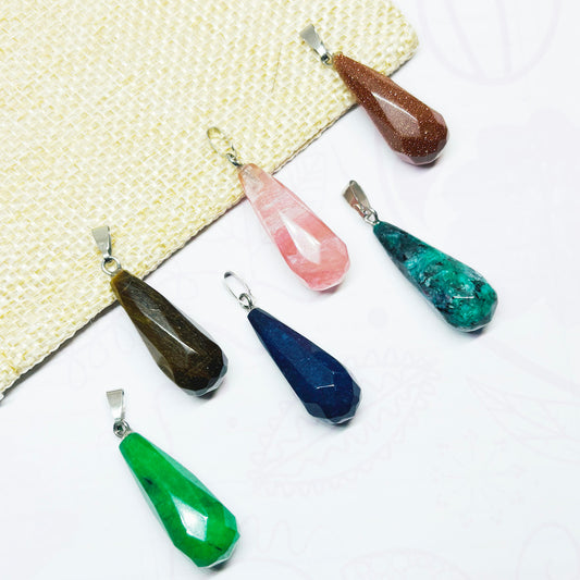 Colgante gota facetada de 10x25mm