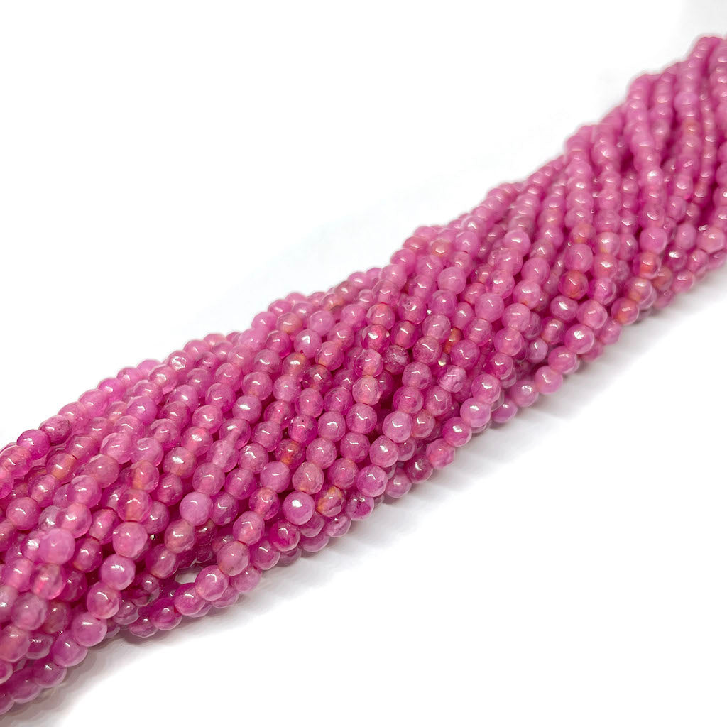 Ágata Facetada - 3mm - Fucsia Claro