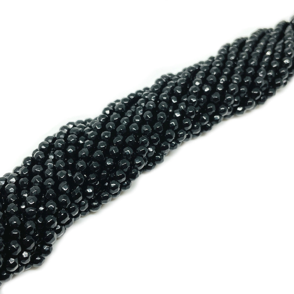 Ágata Facetada - 3mm - Negro