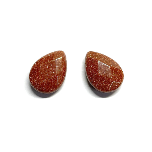 Set gotas de Piedra Facetada - 18x14mm - 2und - Piedra de Sol