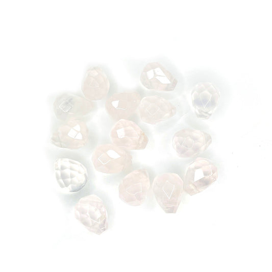 Set gotas de Piedra - 14x10mm - 2und - Cuarzo Rosado