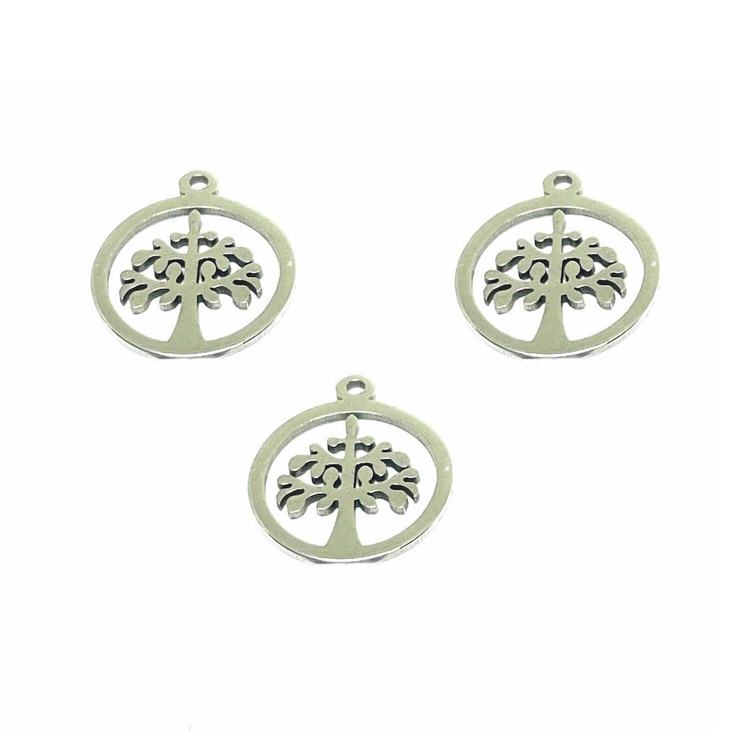 Dije Mini de Acero Quirúrgico - Arbol de la vida 13mm - 1und