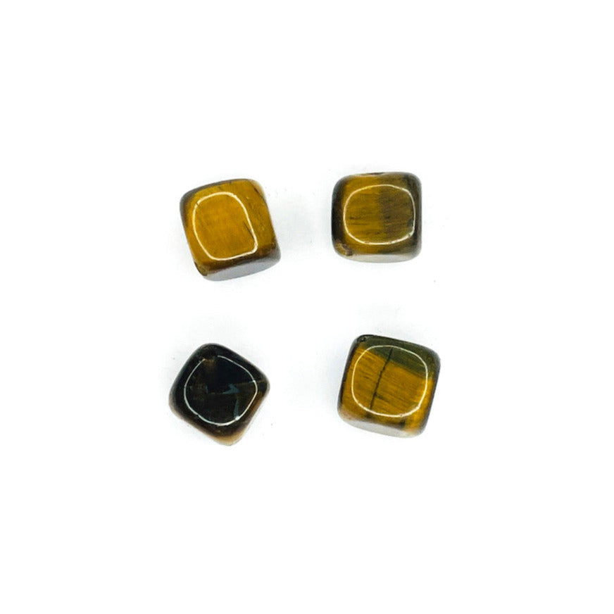 Set de cubos Ojo de tigre - 10x10mm - 4und