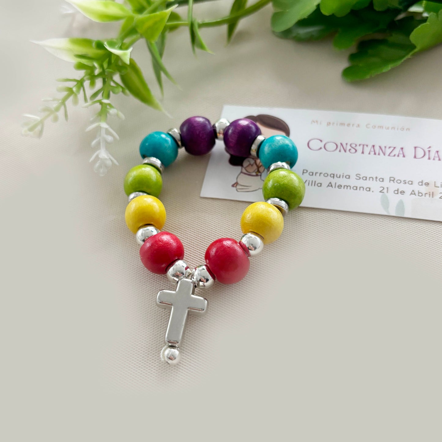 Denario de madera multicolor - 12u