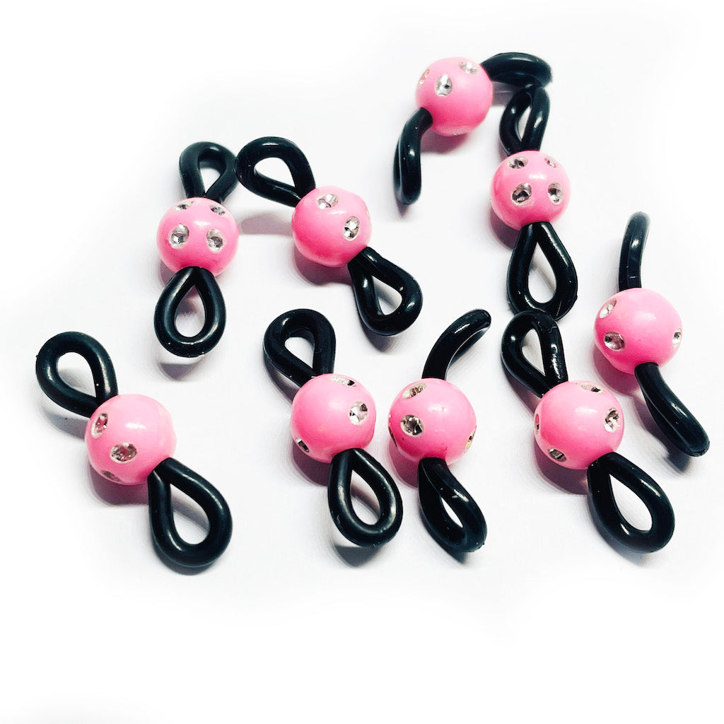 Gomas para Strap con Bolita Rosa - 1 par