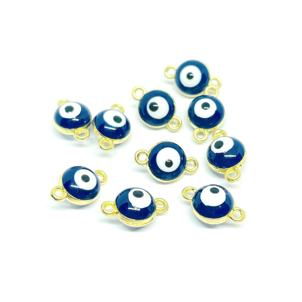 Ojos Turcos Conector Esmaltado - 7mm - Azul Marino - 1und