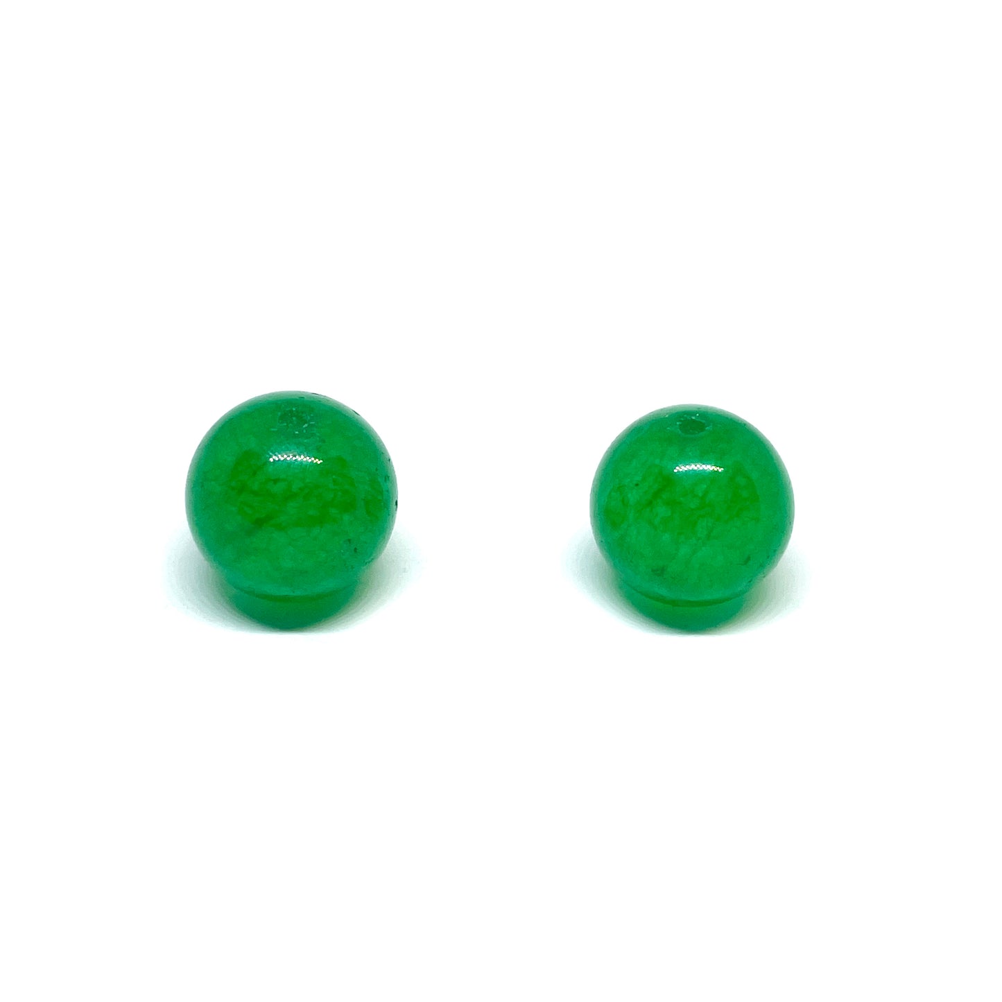 Set de Piedras Redondas - Jade Verde Rey - 12mm | 1par