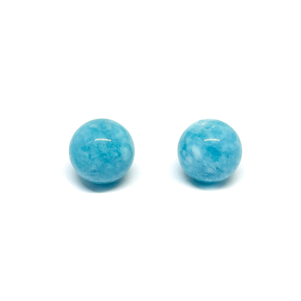 Set de Piedras Redondas - Jade Celeste - 12mm | 1par