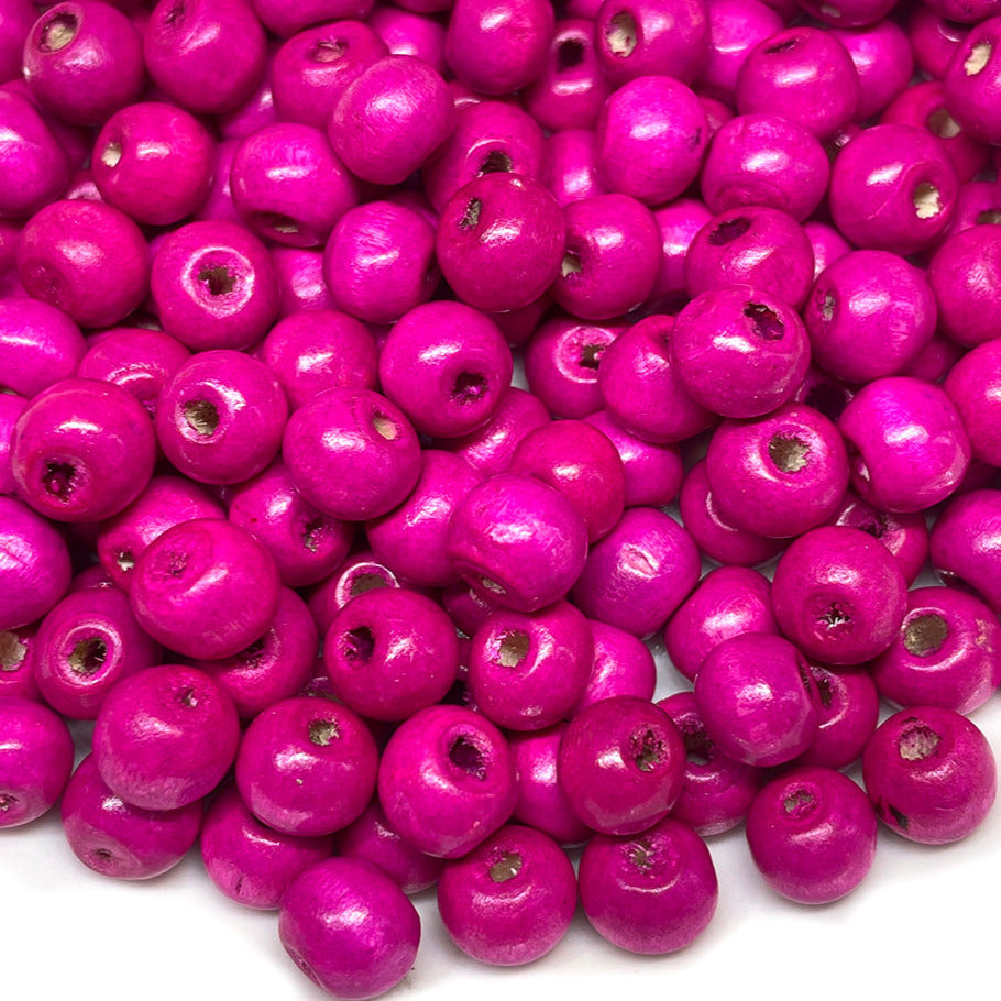 Cuentas de Madera - 8mm - 30gr - Fucsia