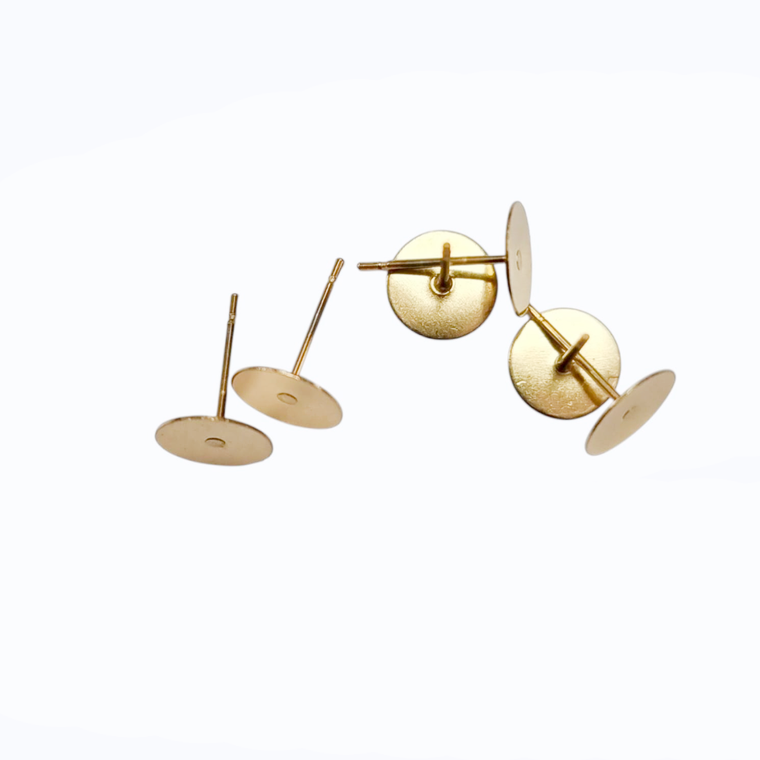 Base Aros plana 8mm - Acero Quirúrgico Dorado - 3 pares