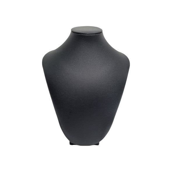 Exhibidor busto semicuero negro - 15x22